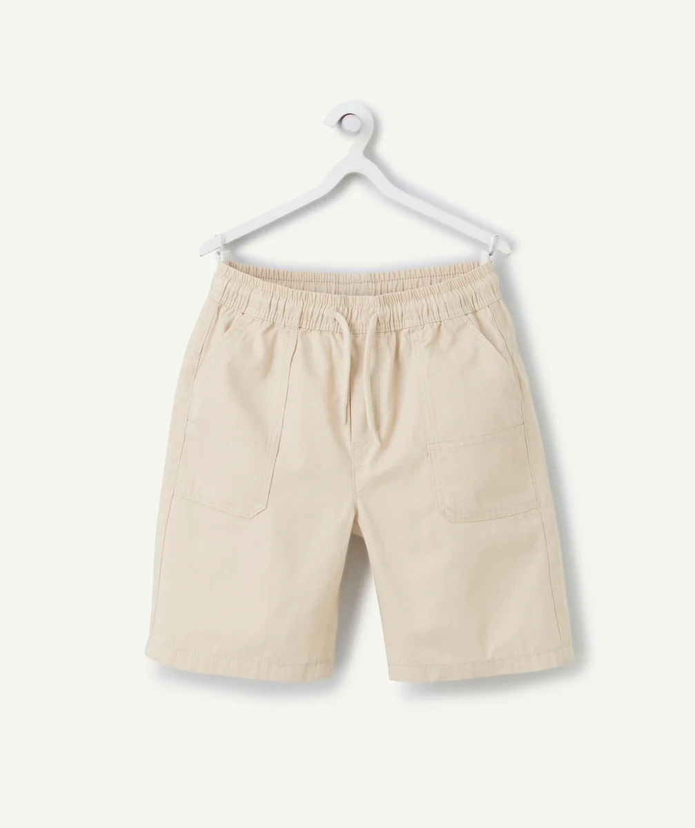 bermuda cargo garçon beige avec poches