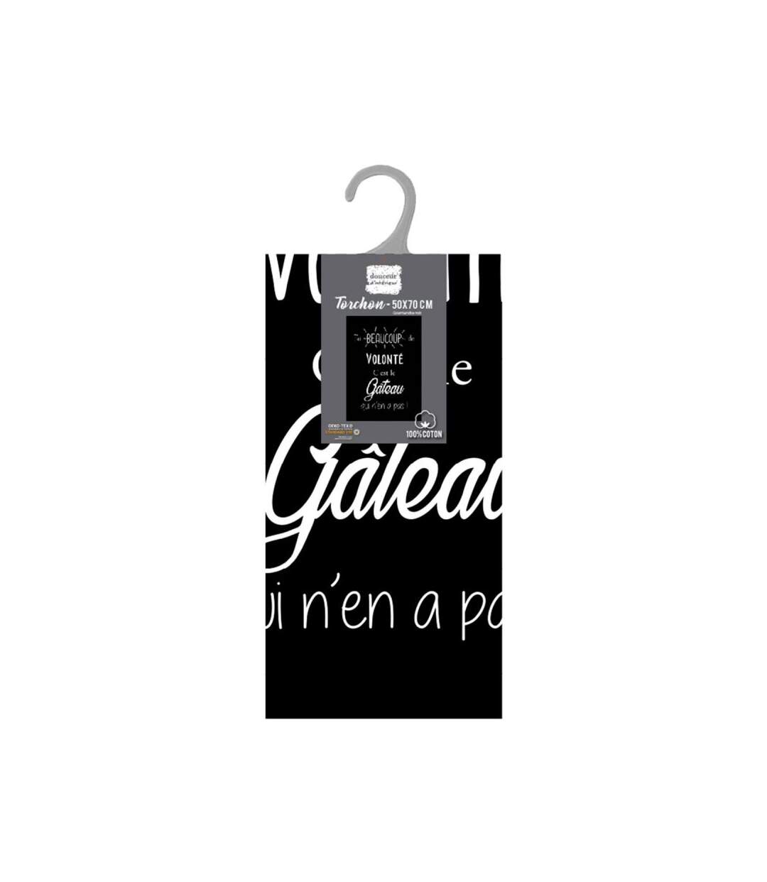 Torchon de Cuisine Gourmandise 50x70cm Noir