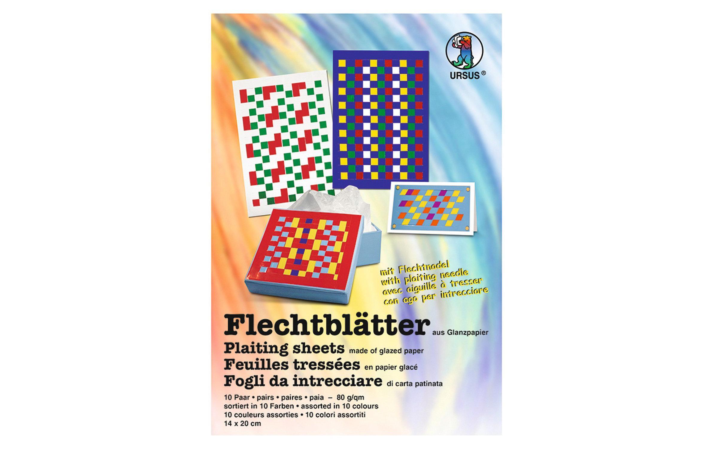 Bastelpapier Flechtpapier 12 x 17 cm 10 BlätterFlechtstreifen für Flechtmotive