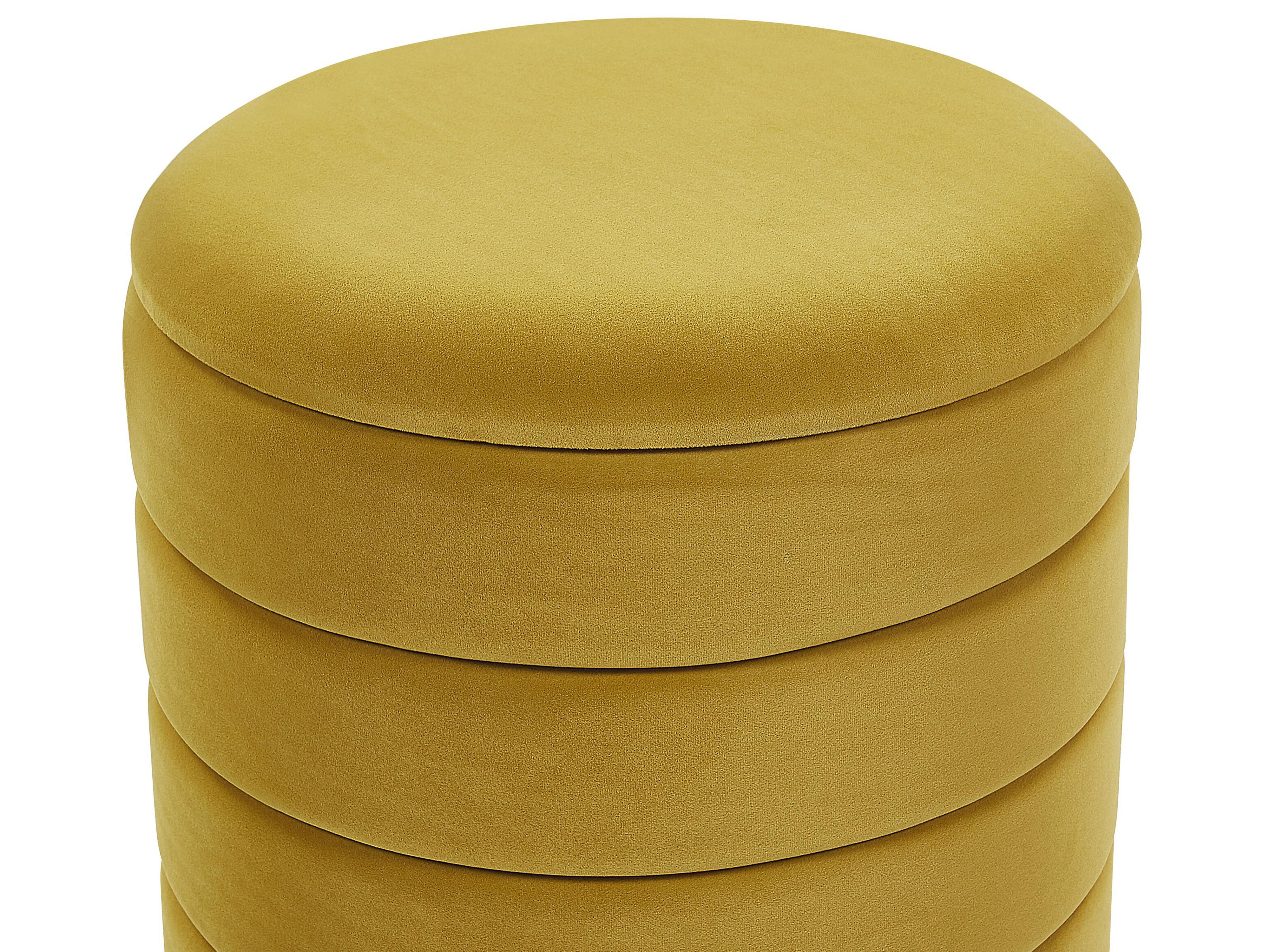 Set van 2 opbergpoefs GARLAND Fluweel Mosterdgeel