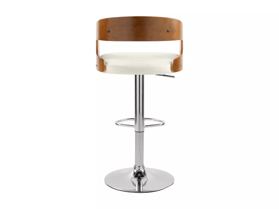 Chaise de bar réglable 62/84 cm en cuir synthétique blanc - Louis