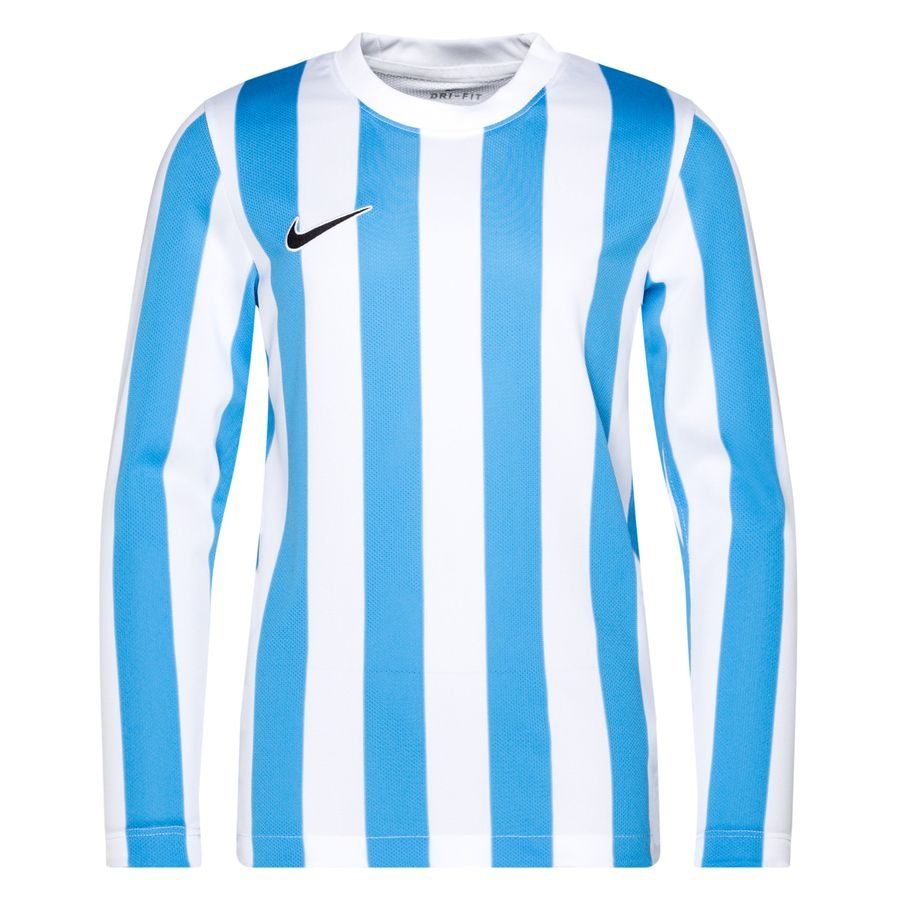 Nike Maillot Dri-FIT Striped Division IV - Blanc/Bleu/Noir Manches Longues Enfant