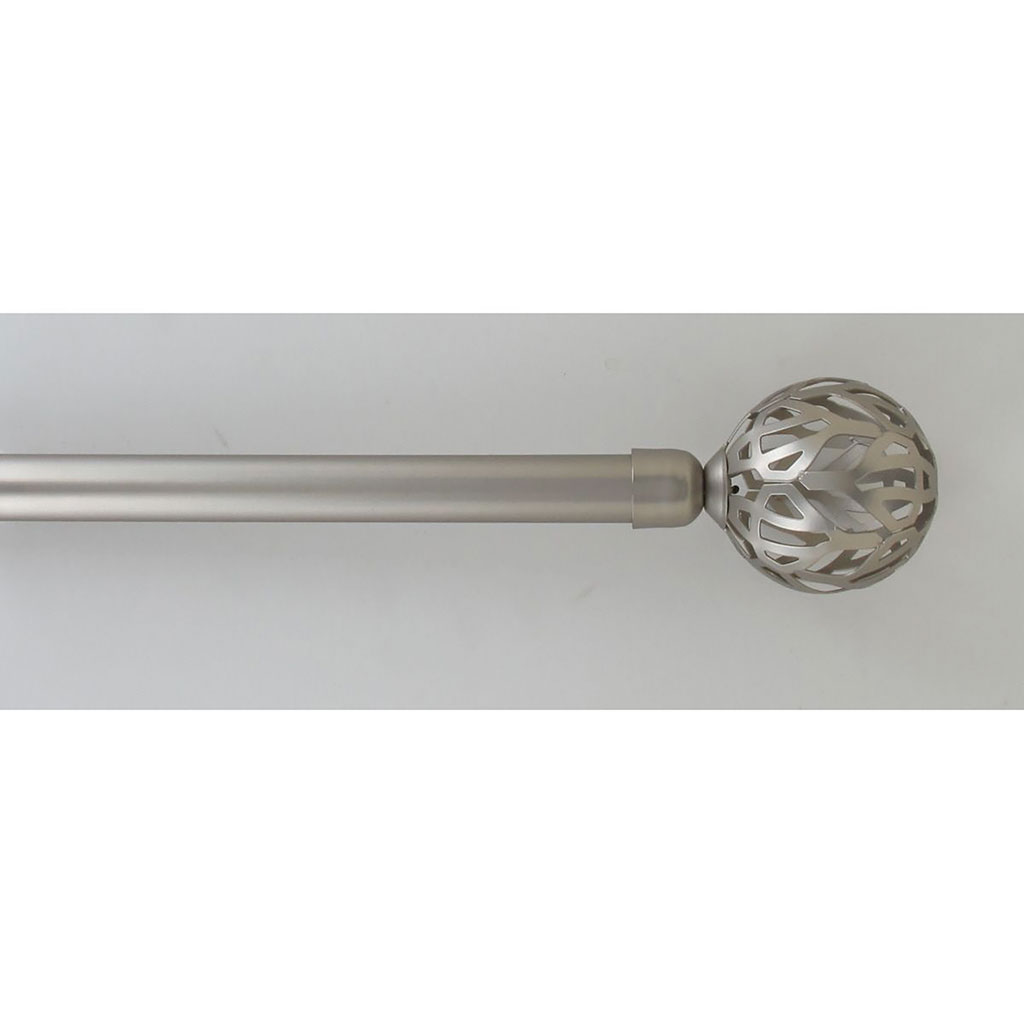 Kit tringle extensible et embout RETRO 210-380cm argenté D19mm