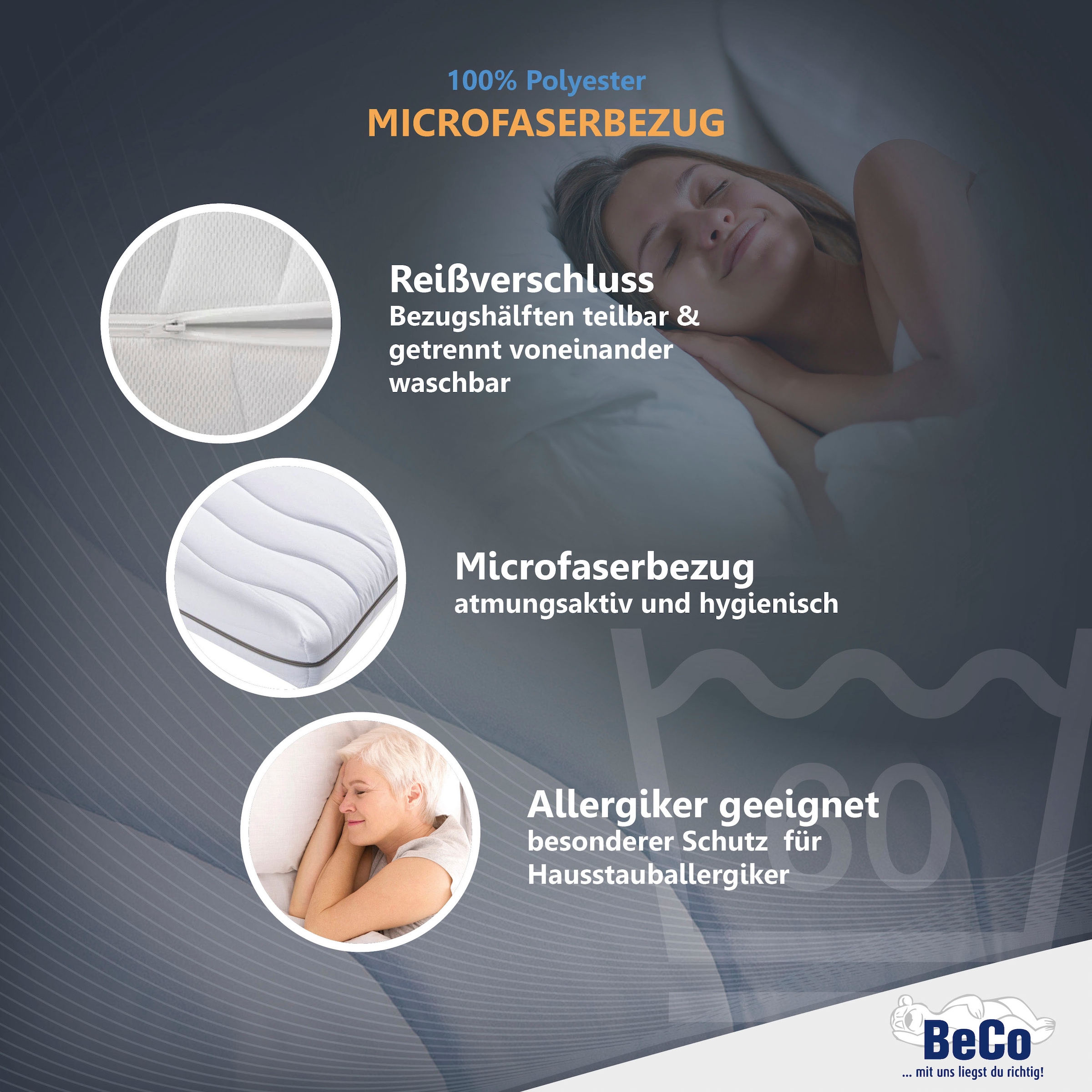 Beco Komfortschaummatratze »Matratze Selection MF, Matratze in 90x200 cm und weiteren Grössen« Raumgewicht: 27 kg/m³ 1 Stk. tlg. Matratze in zwei Höhen 14 oder 22 cm !