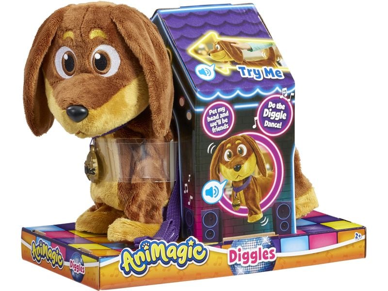 Max Bersinger Funktionsplüsch Animagic Diggles Dog Interaktiver Plüschhund mit Geräuschen