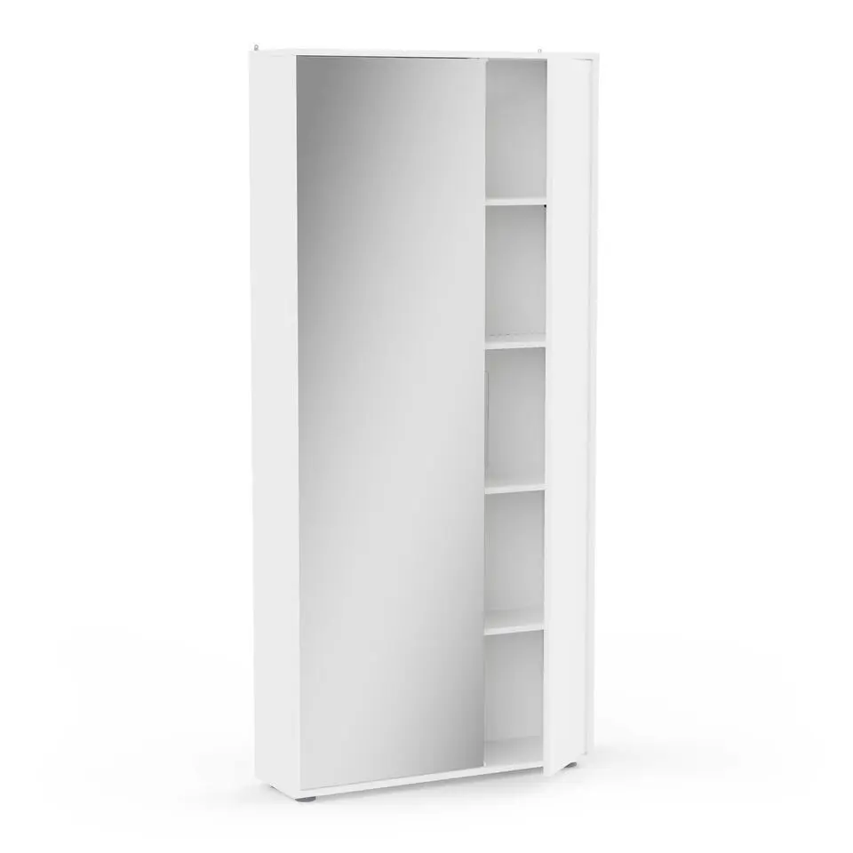 CALICOSY - Schoenenkast en 1 spiegel EBONY - 23,9x82,9x178,4 cm