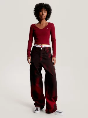 Camiseta cropped essencial de manga comprida canelada