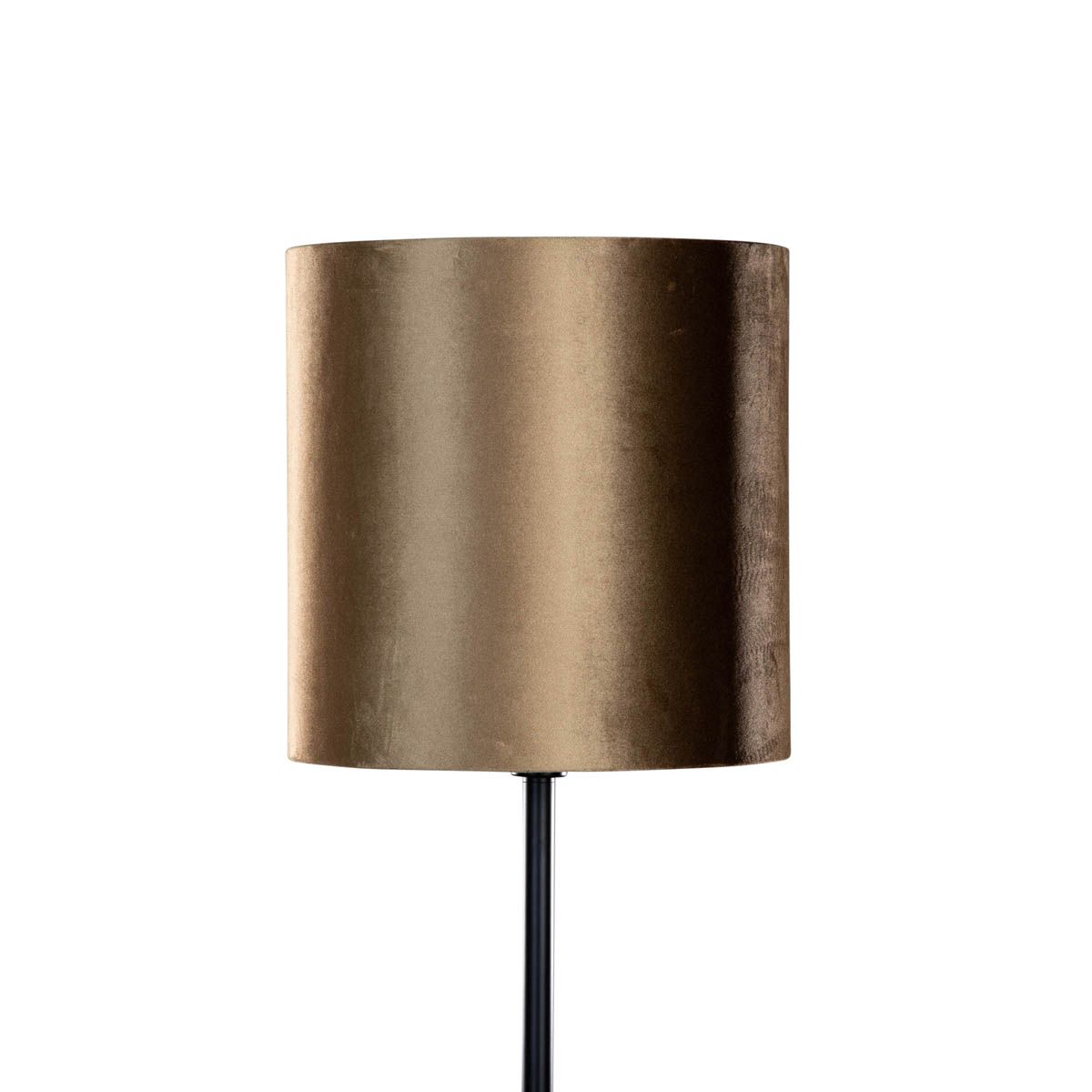 Vloerlamp zwart met velours kap brons 40cm - Simplo