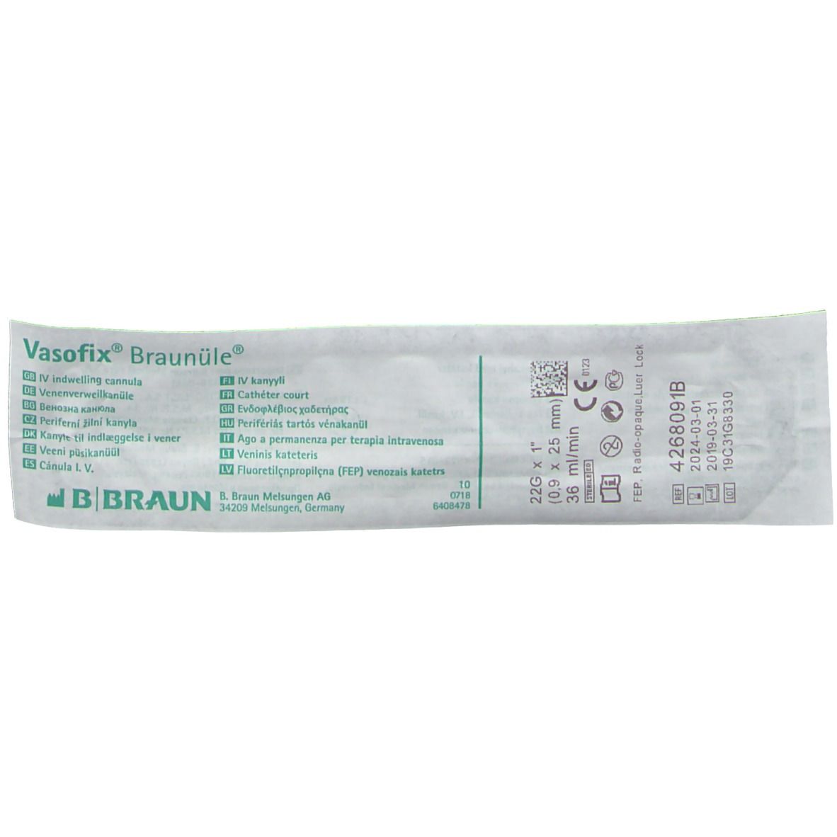 Vasofix® Braunüle® 0,90 x 25 mm G 22 blau