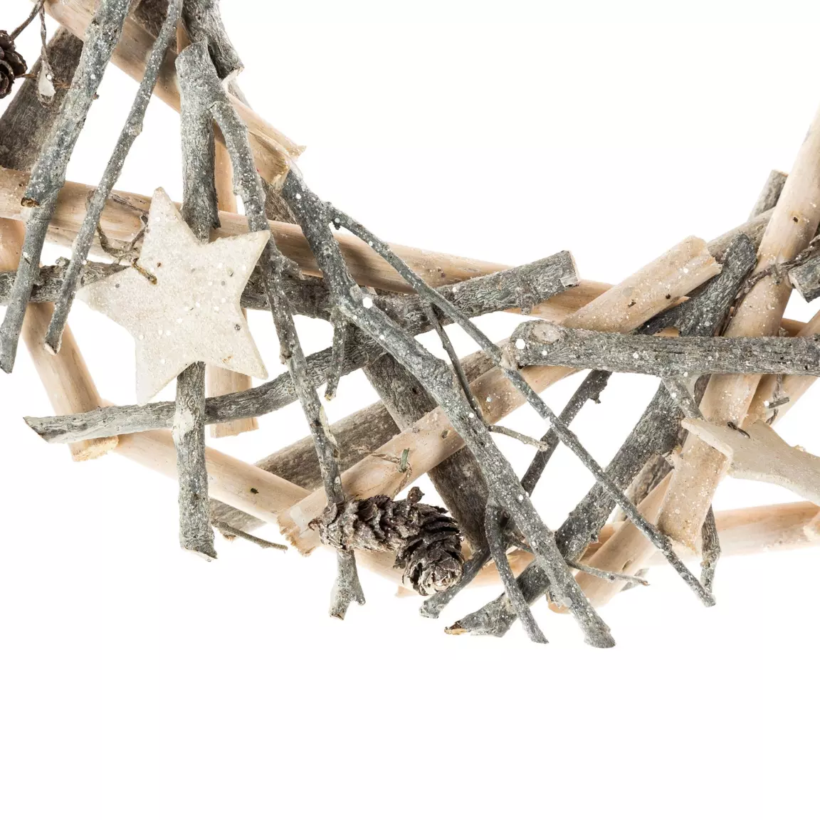 Couronne de Noël branchage (D30 cm) Bois Naturel