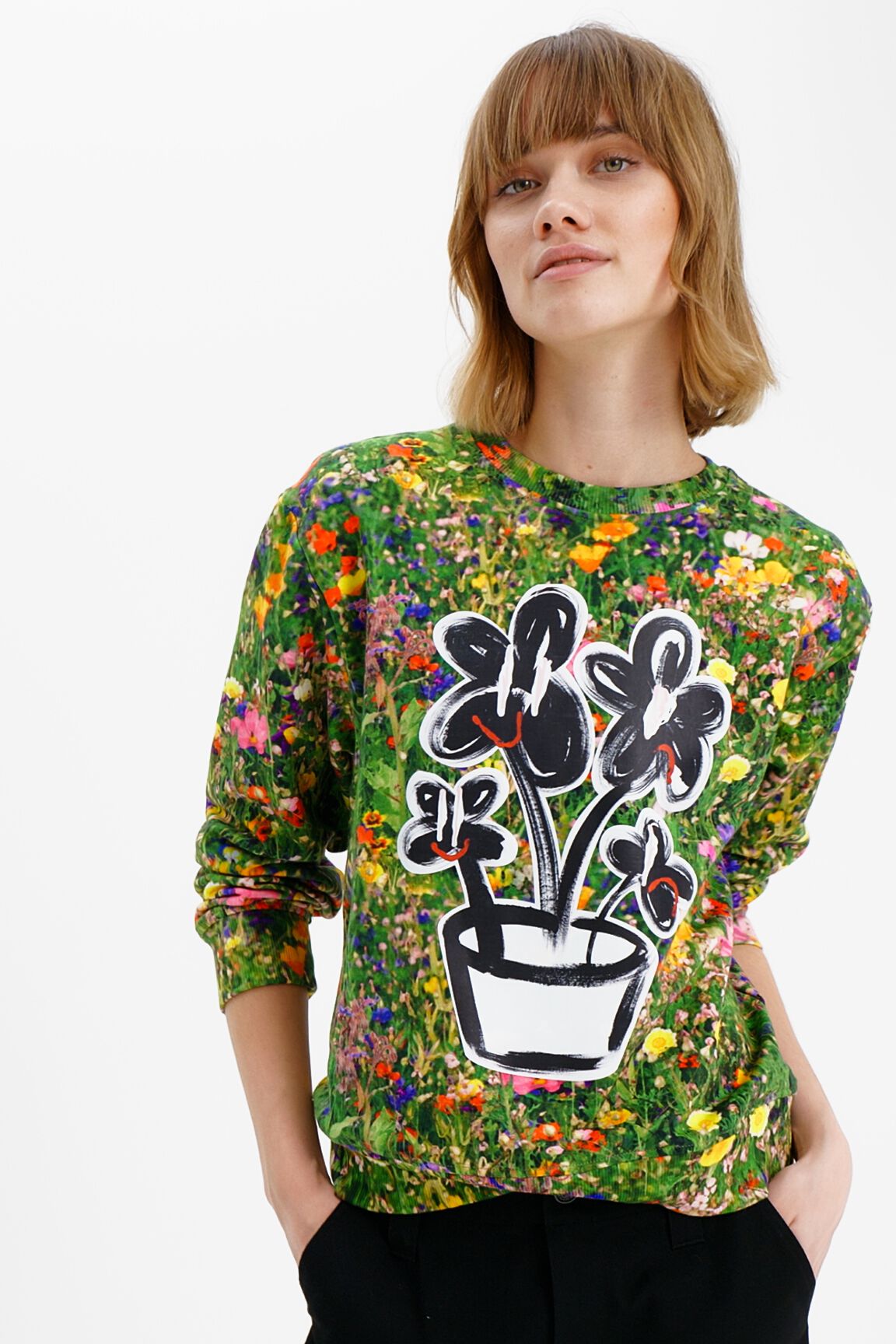 Sweat-shirt fleuri plante