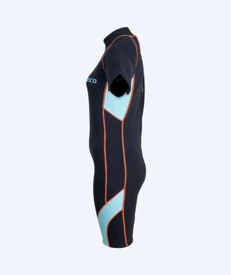 Beco neopren våddragt til damer - Neoprene Shorty - Sort/lyseblå