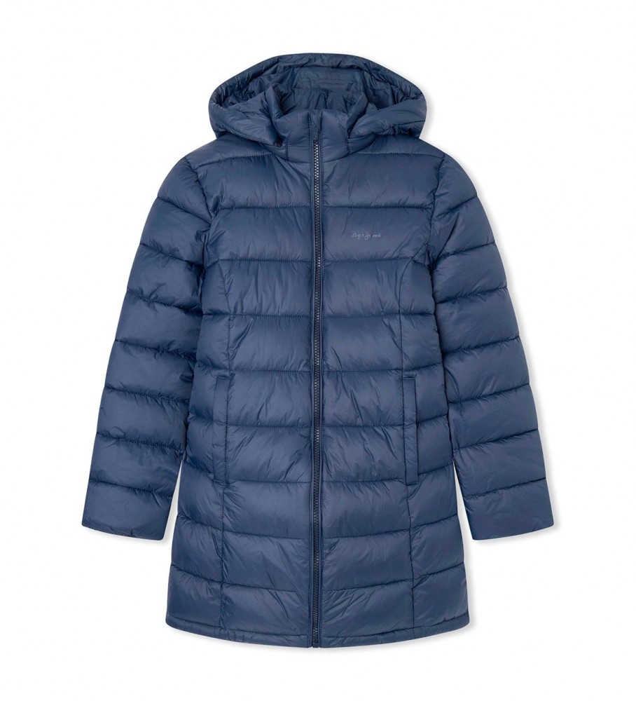 Jaqueta longa de plumas azul-marinho Simone da Pepe Jeans