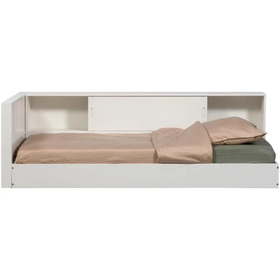 WOOOD Carter Hoekbed Links/Rechts - Grenenhout - Wit - 90x200