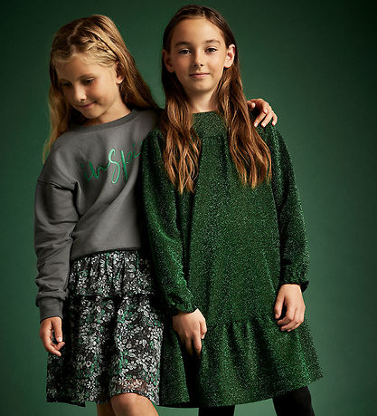 Creamie Kjole - Glitter - Pine Green