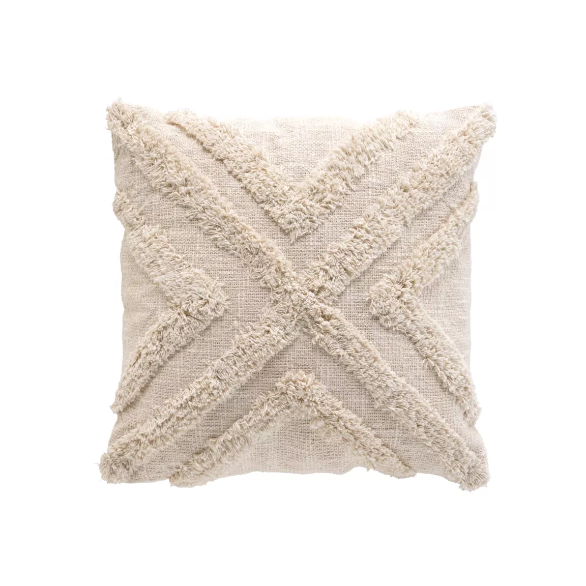 Housse de coussin carrée coton tufté (40 x 40 cm) Sheny Beige