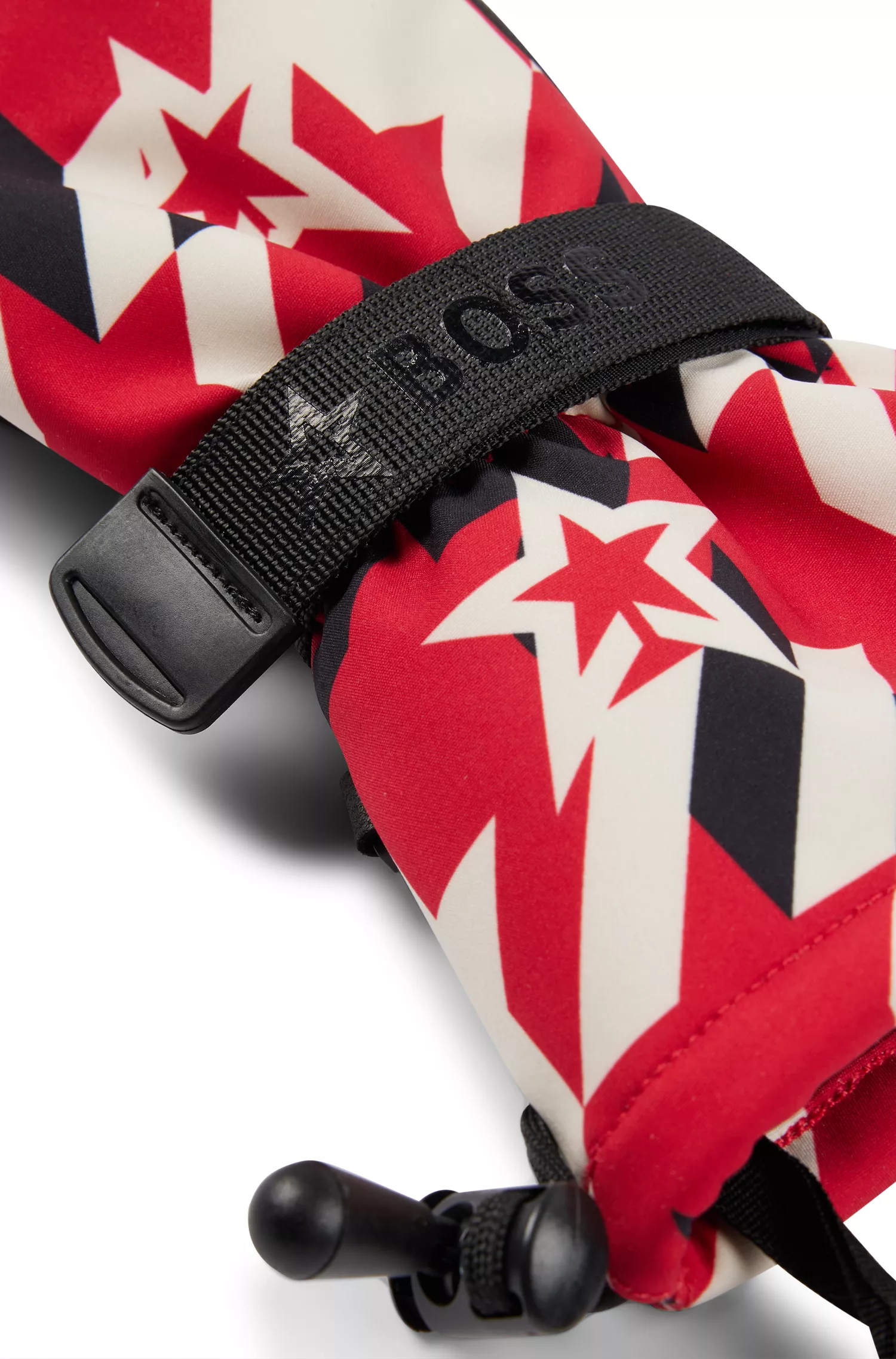 Luvas de esqui BOSS Black-BOSS x Perfect Moment com tira de logotipo e forro de couro.