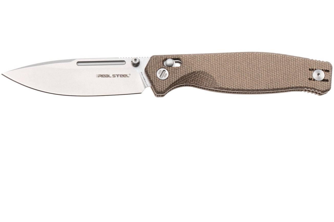 Real Steel Huginn Compact 7653NS, Stonewashed VG-10, Natural Micarta zakmes, Ivan Braginets design