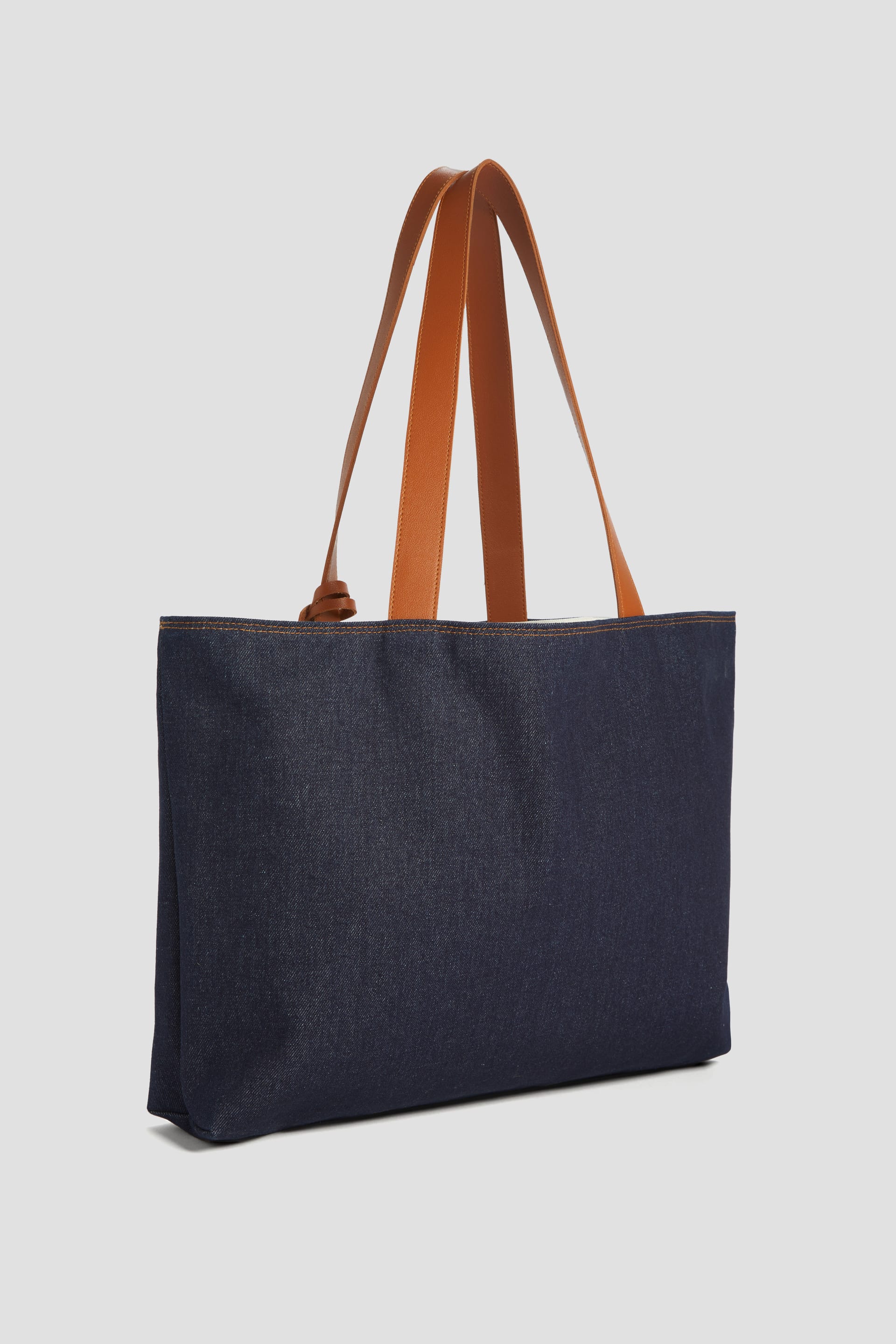 Bolsa tote com logo em jeans
