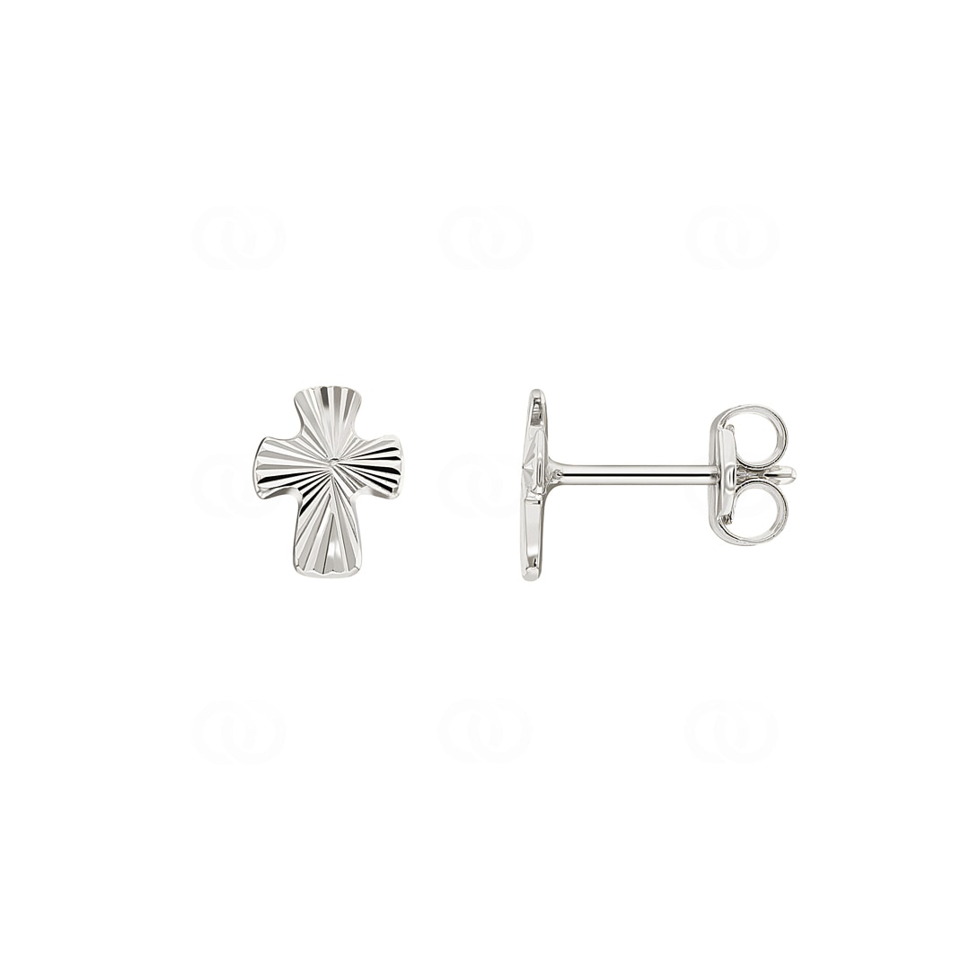 Ohrstecker 750/18 K Weissgold Kreuz