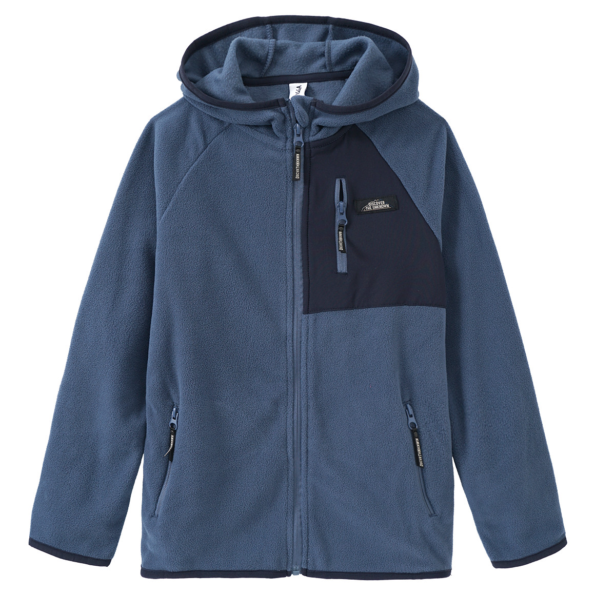 Yigga Kinder Fleecejacke mit Kapuze blau