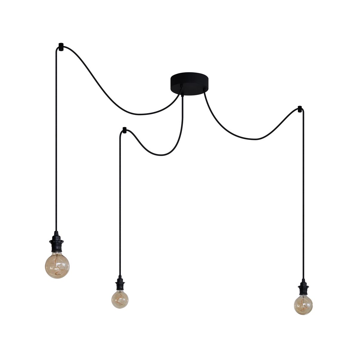 Buiten hanglamp zwart 3-lichts IP44 - Cava