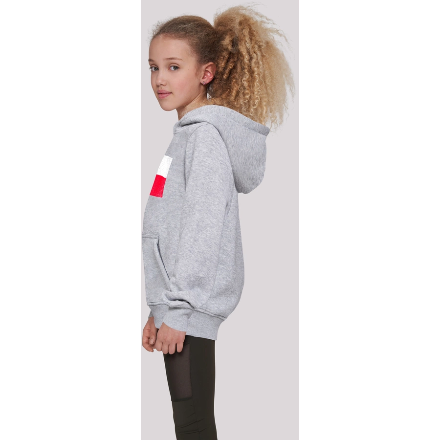 F4NT4STIC Hoodie Poland Polen Flagge distressed heather grey