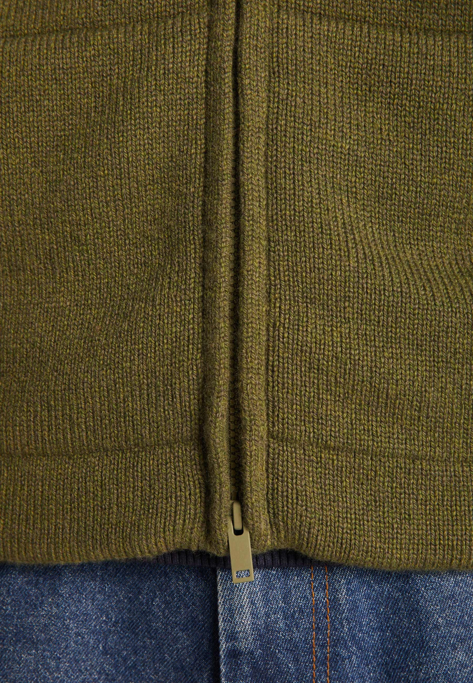 THULAAH24 - Veste sans manches en laine et cachemire | Kaki