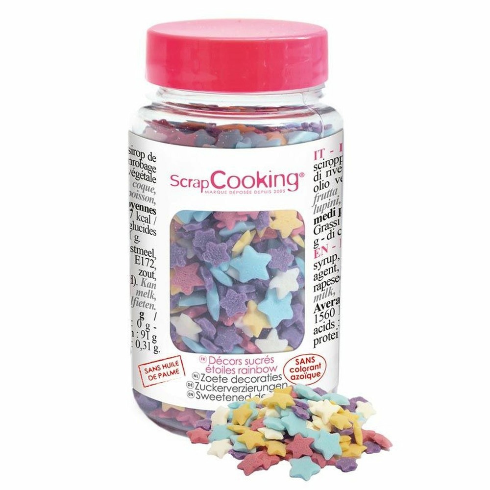 Décors sucrés étoiles arc-en-ciel 110 g