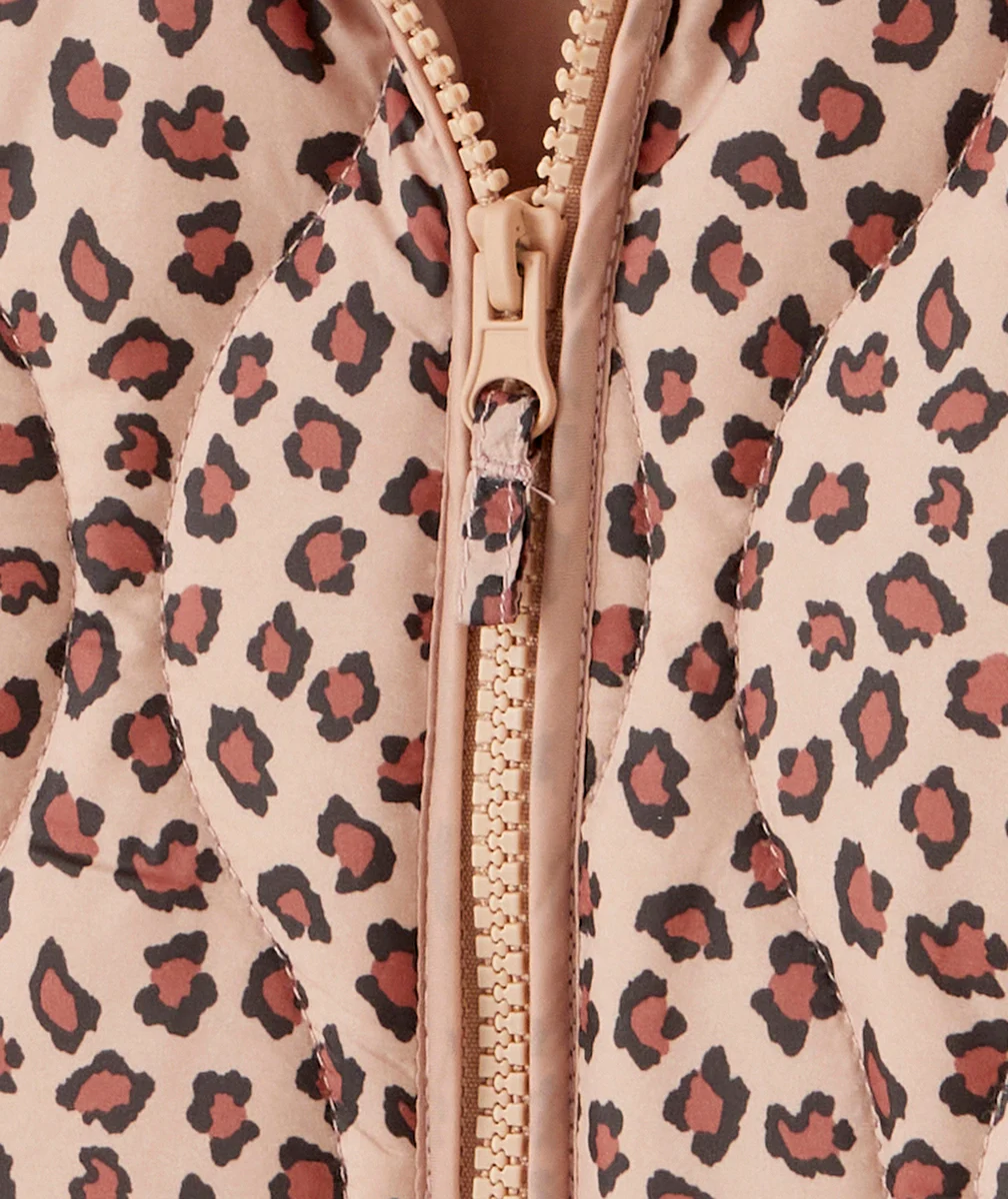 DOUDOUNE FILLE EN REMBOURRAGE RECYCLÉ LÉOPARD