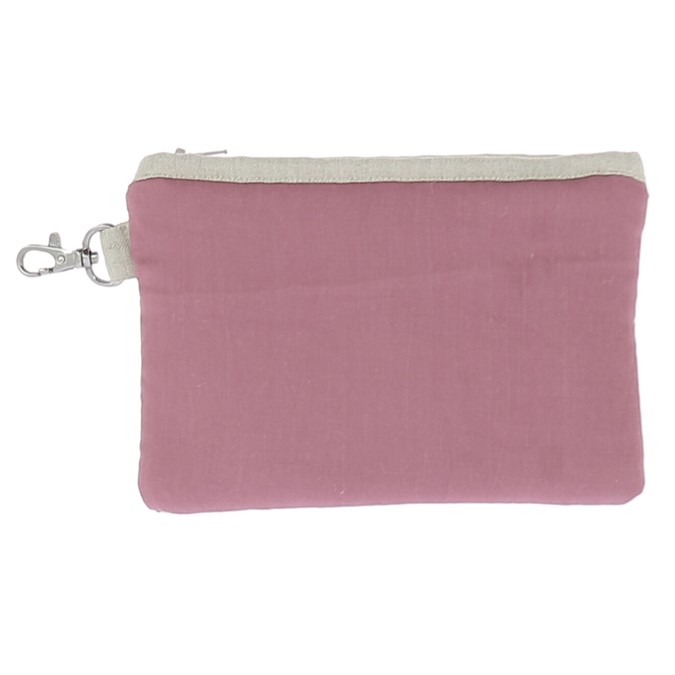 En Fil d'Indienne Trousse plate Soie pourpre - 20x13 cm