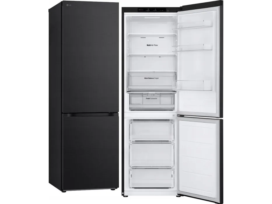 LG GBV3100EEP - Køleskab/fryser - bund-fryser - bredde: 59.5 cm - dybde: 68.2 cm - højde: 186 cm - 344 liter - Klasse E - mørk grafit
