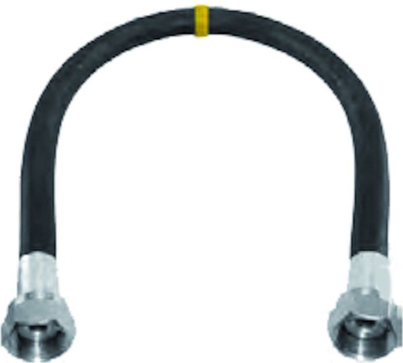 Gasslang Compleet - Rubber - Zwart - 60cm