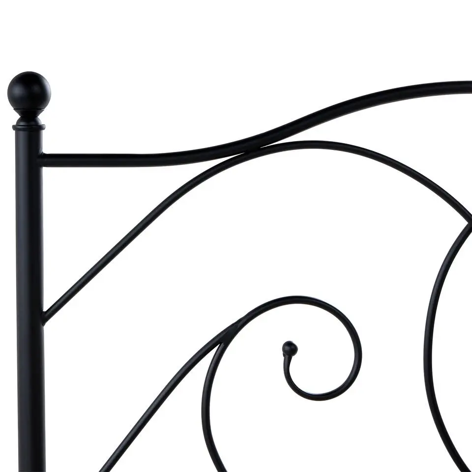 DINARD - Tweepersoonsbed - Zwart - 120 x 200 cm - Metaal