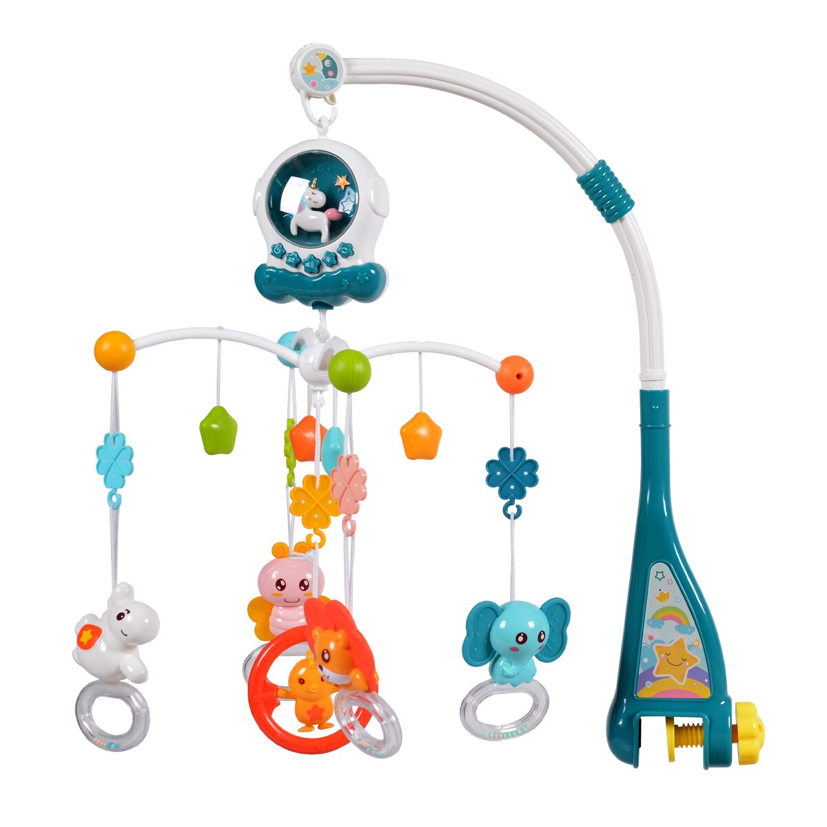 Moni Musik-Mobile Einhorn HE0311 Lichtfunktion, Melodien, Musikpanel, ab Geburt grün