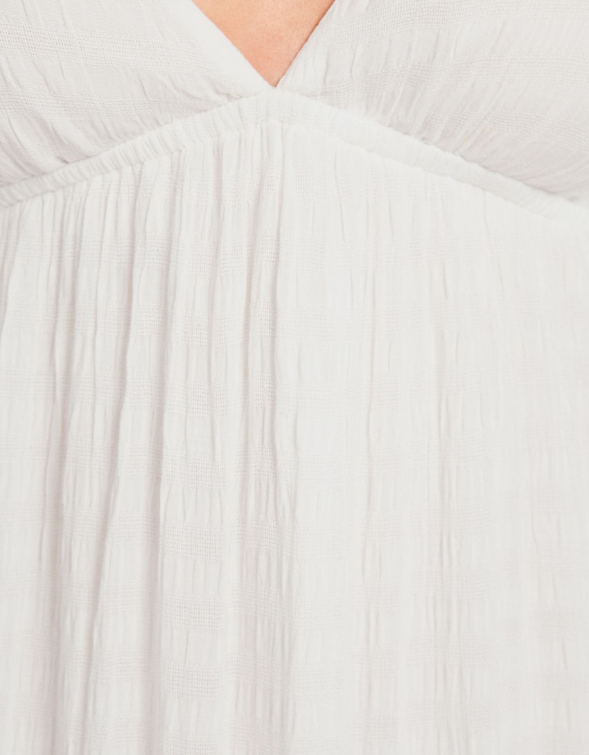 Vestido longo de crepe com alças