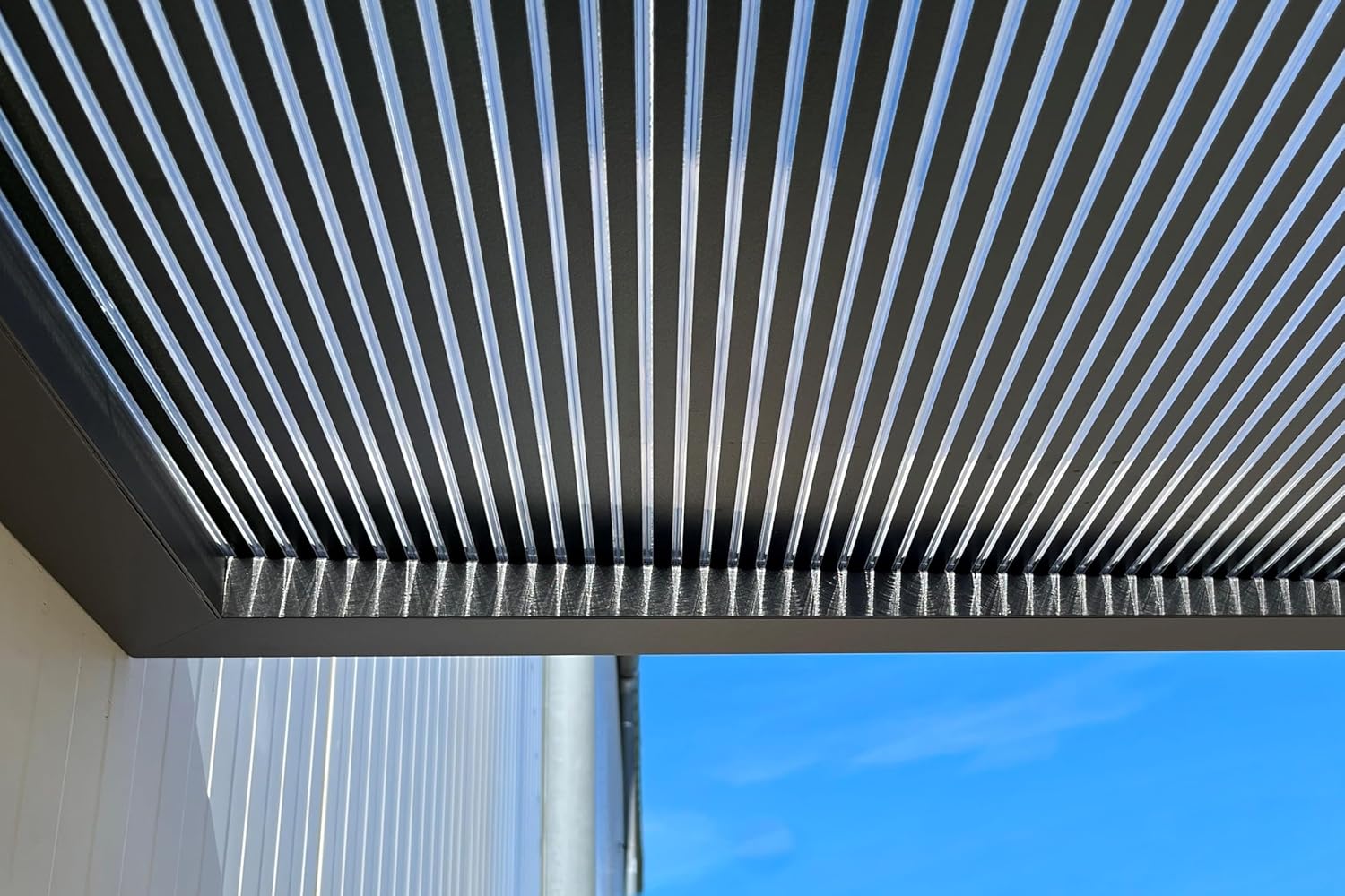 Gutta Rechteckvordach BS 3D-Line 200 Anthrazit | Maße: 200 x 90 cm