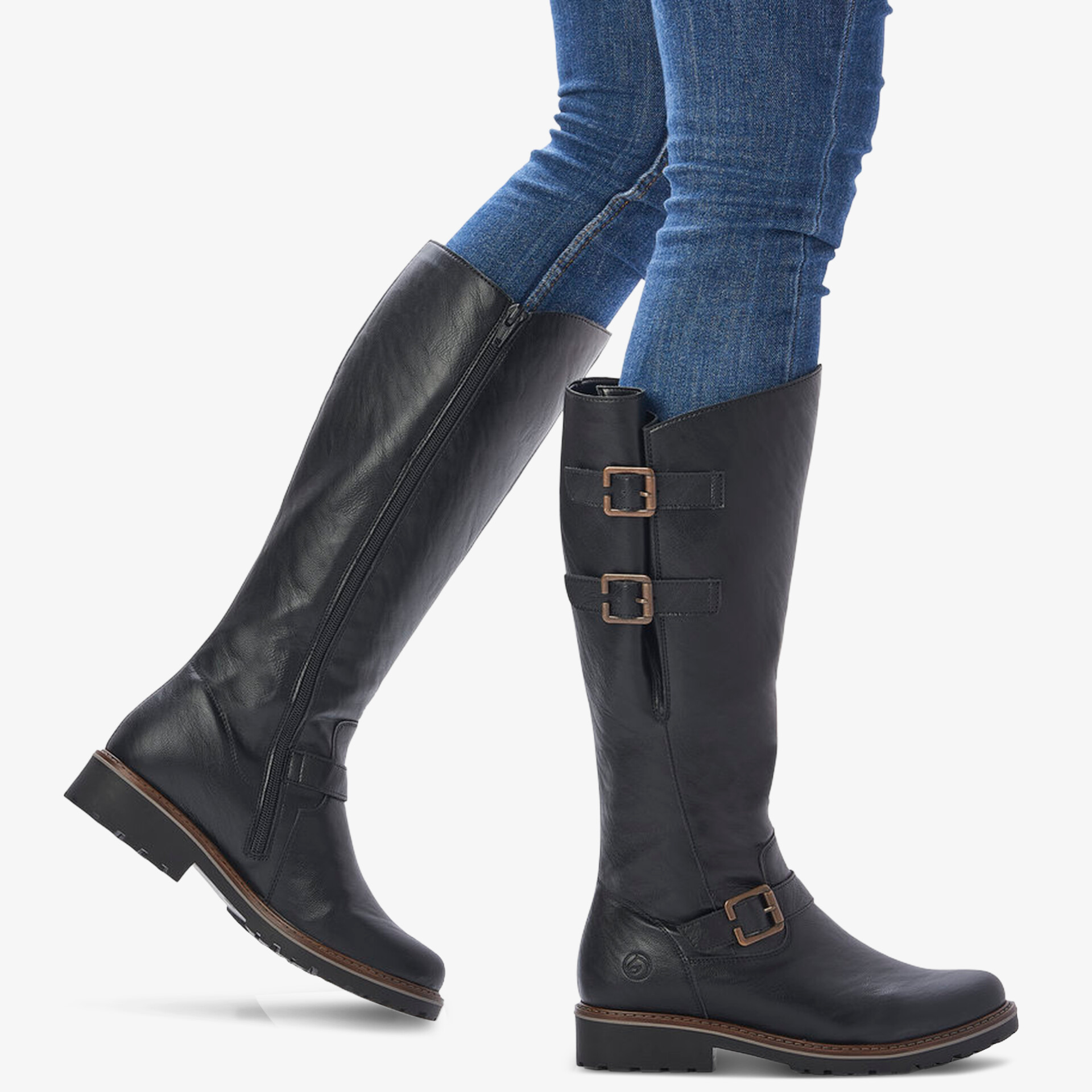 remonte Damen klassische Stiefel schwarz