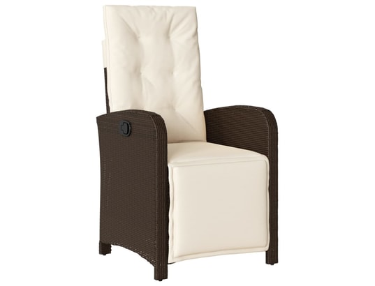 VIDAXL - Chaise inclinable de jardin repose-pied marron résine tress...