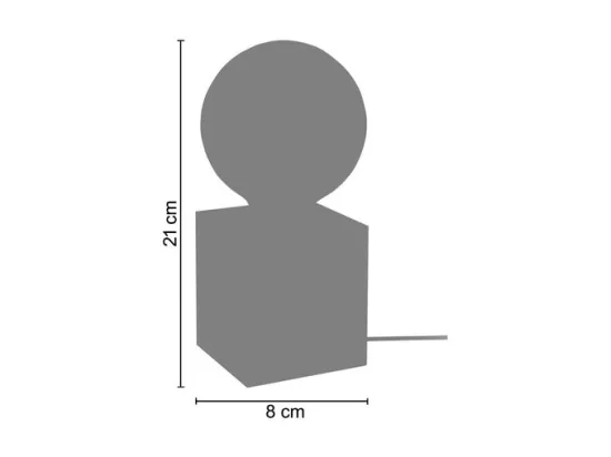 Pair de Lampes de chevet carré bois aluminium 21 cm.
