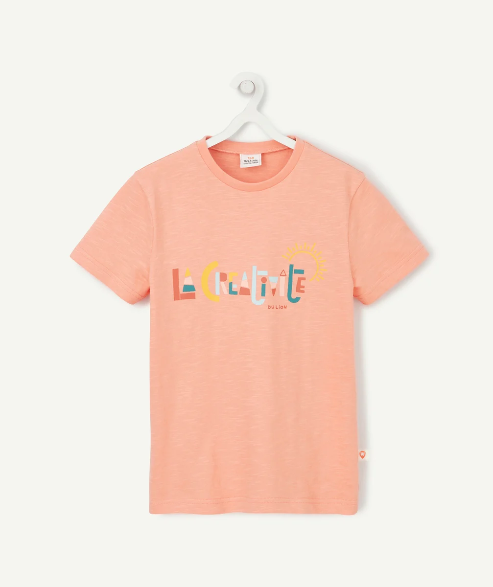 COSMIC VIBES - T-SHIRT ROSE LION EN COTON BIO ENFANT