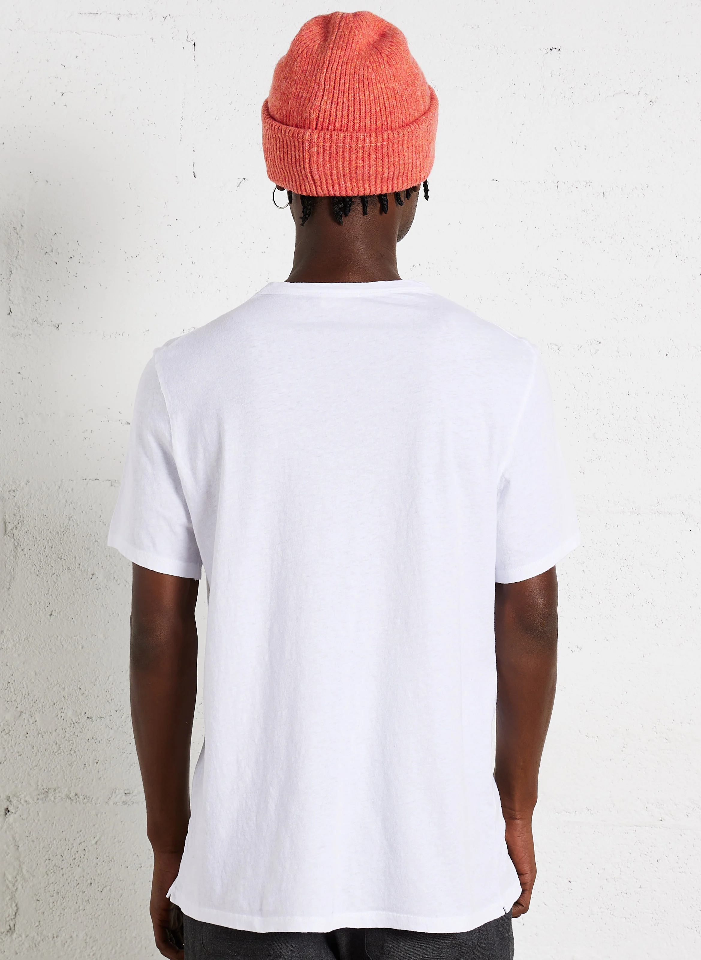 FAKOBAY - Tee-shirt col rond regular fit en coton | Blanc