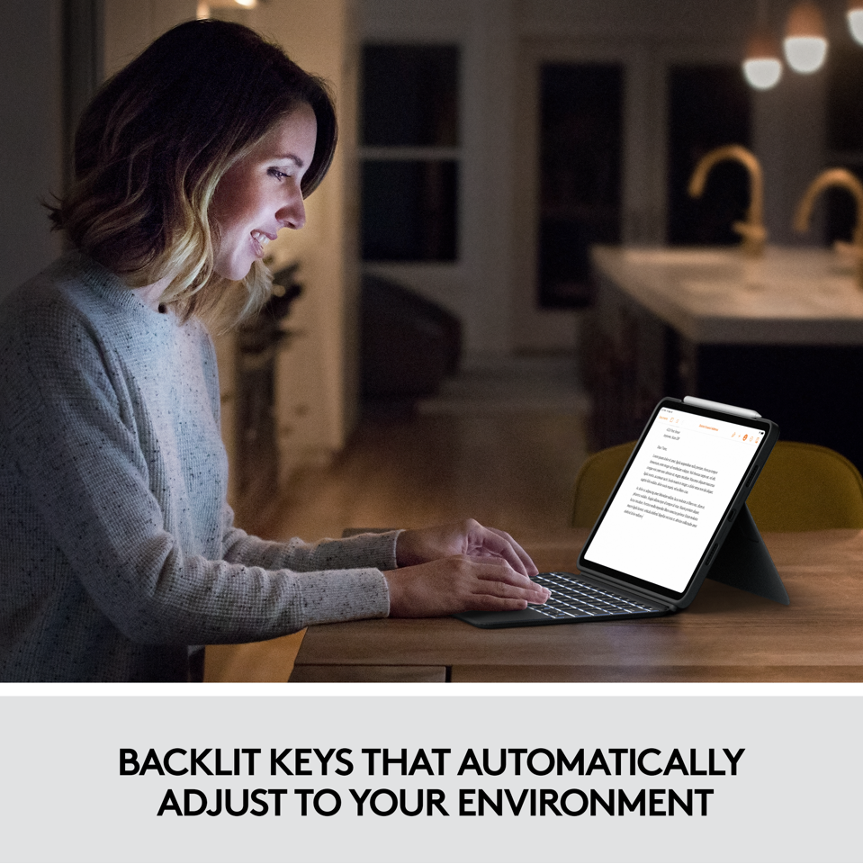 Logitech - Combo Touch Keyboard - Til iPad Pro ( Nordic Layout )