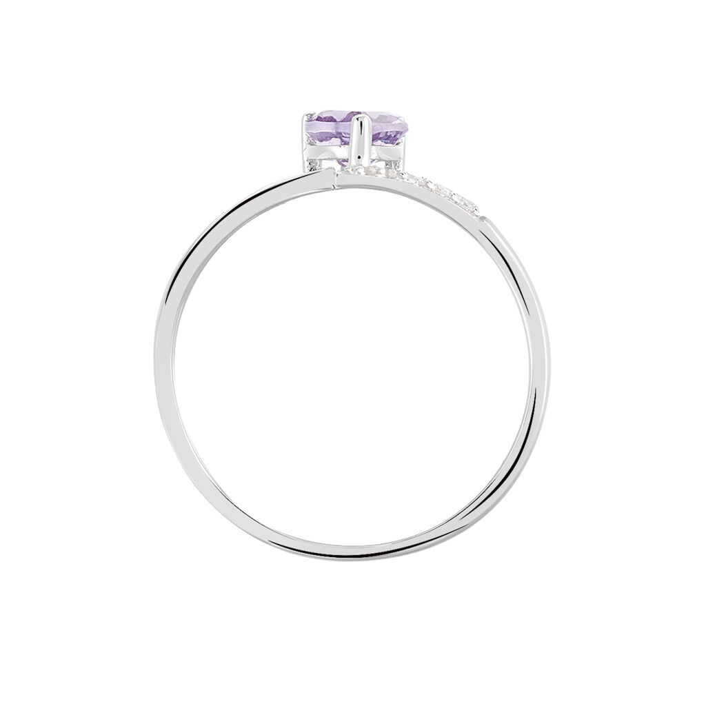 Bague Eva Or Blanc Amethyste Et Diamant