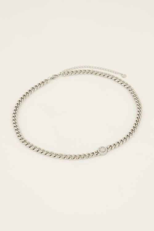 Grove schakelketting met smiley