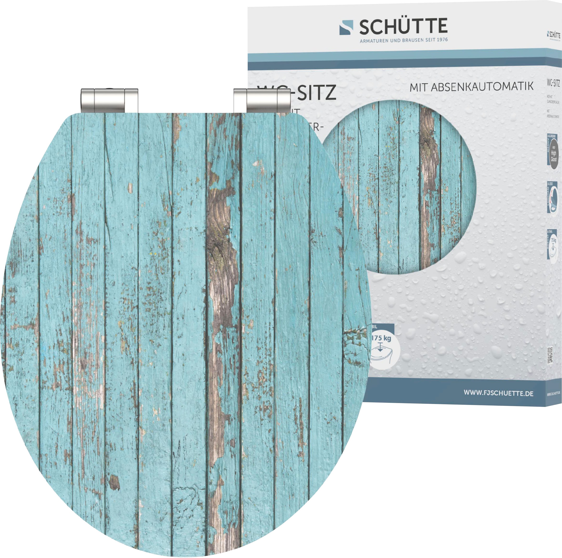 Schütte WC-Sitz »Blue Wood« High Gloss mit MDF Holzkern, mit Absenkautomatik