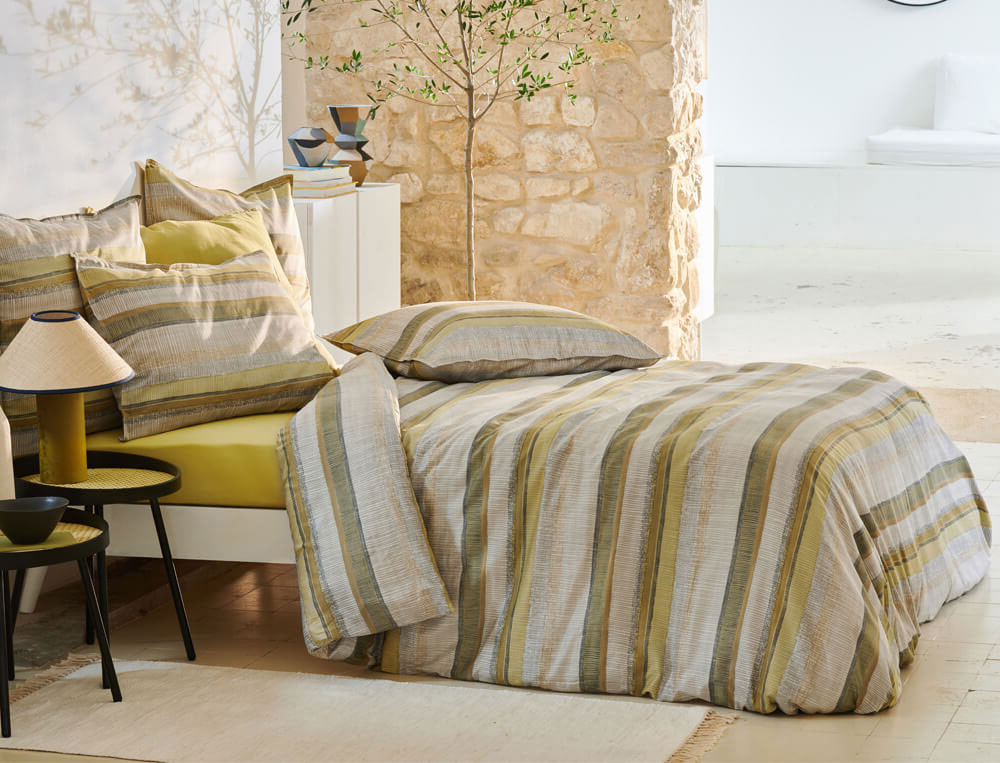 Housse de couette-Rayures nature