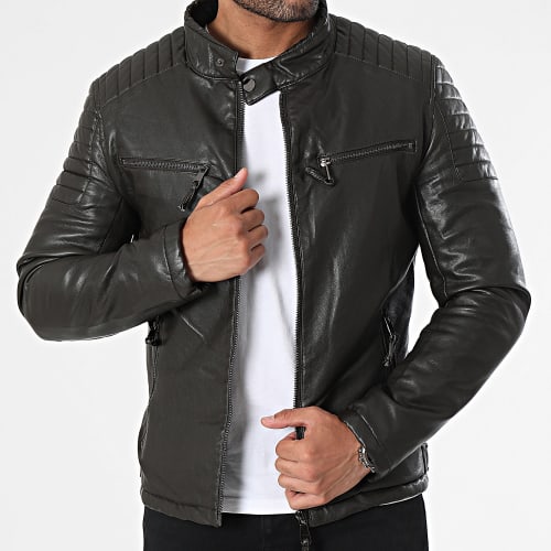 Veste Biker Marron