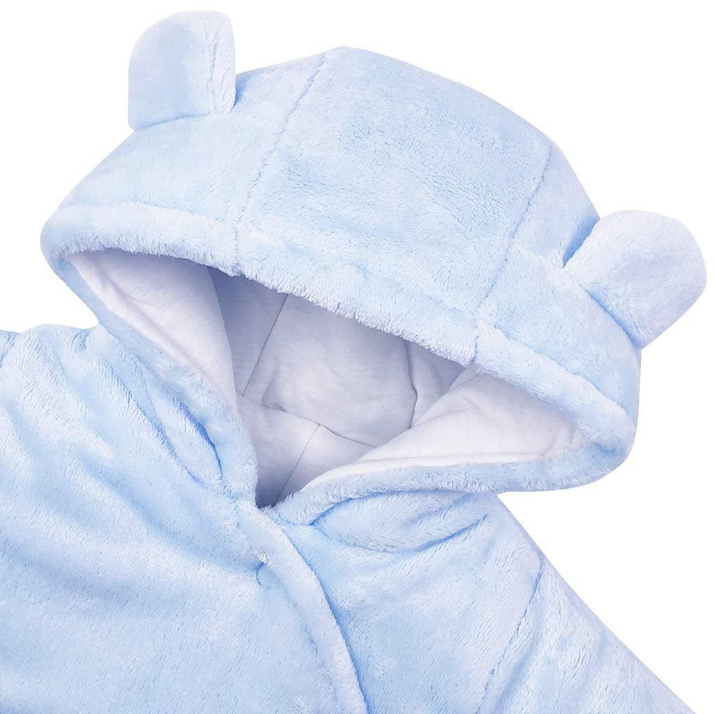 Baby Winter Outdoor Strampler Kuschel Overall Flanell Strampelanzug mit Druckknöpfe (7-9 Monate) - Rosa