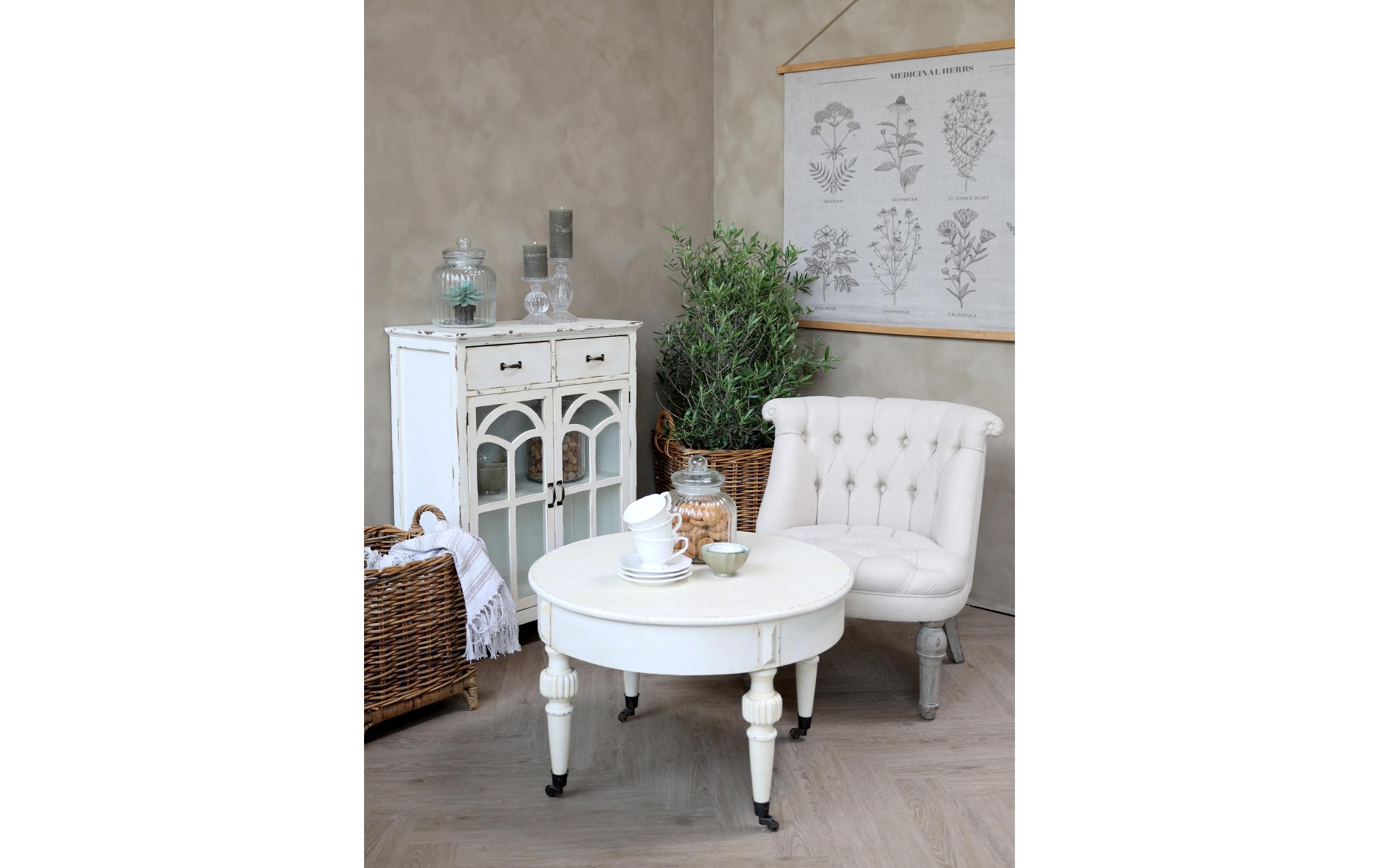 Kommode 32 cm x 92 cm, Crème<br>Vitrinenschrank